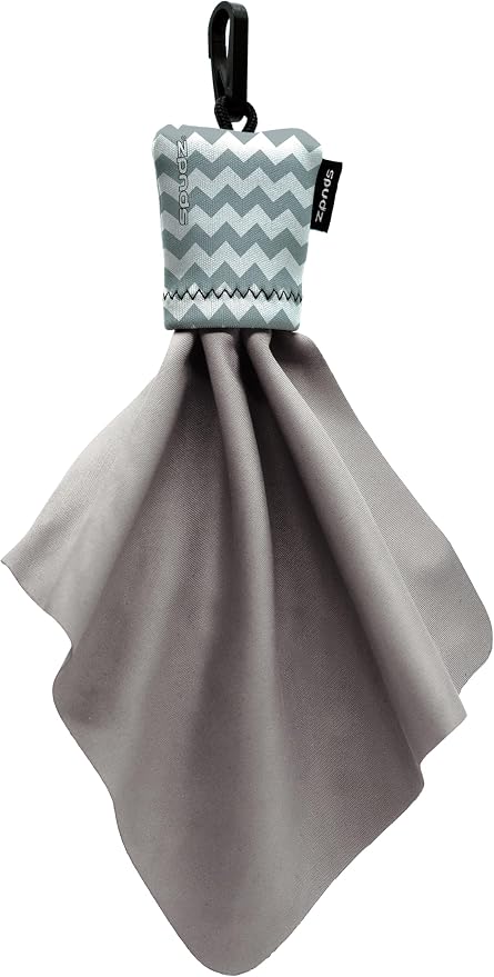 SPUDZ Classic Microfiber Lens Cleaner – Clip-On Pouch, Washable – for Binoculars, Scopes, Glasses, Screens | Classic | Gray Chevron, 6 x 6 Inch