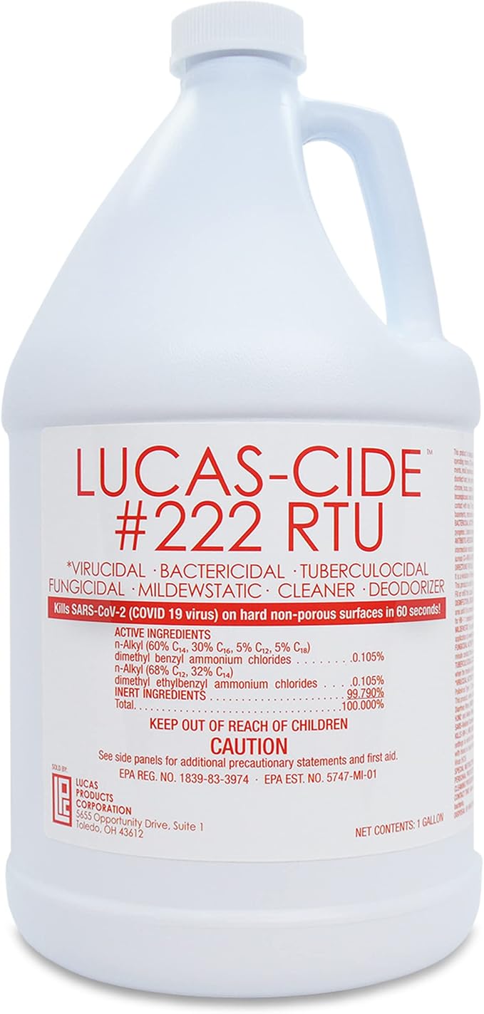 LUCAS-CIDE #222 RTU Hospital-Grade Salon and Spa 60 Second Disinfectant 1 Gallon