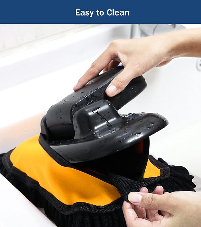 YeewayVeh Car Wash Brush Replacement Cover, Microfiber Mop, Yellow | Compatible with 15° Curved Cleaning Brush Mop, Universal Fit, Detachable & Machine Washable