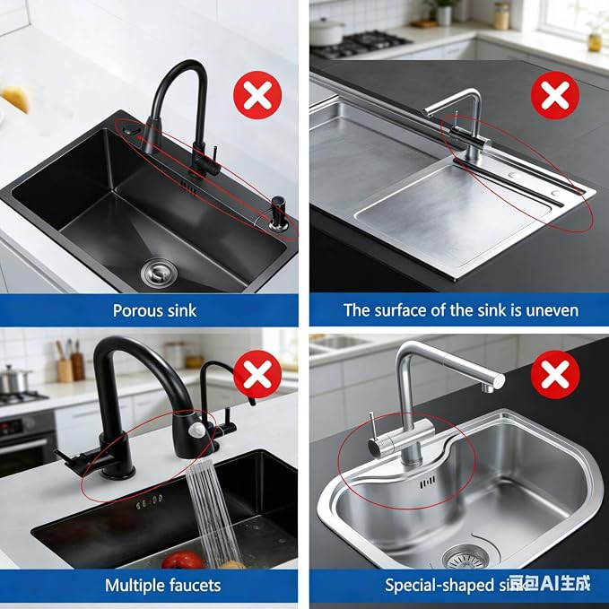 Kitchen Sink Splash Guard Gen2-30" x 6'' Silicone Sink Mat Splash Guard fit for Countertop, Bathroom,Farmhouse,RV by EBIGIC (off white)