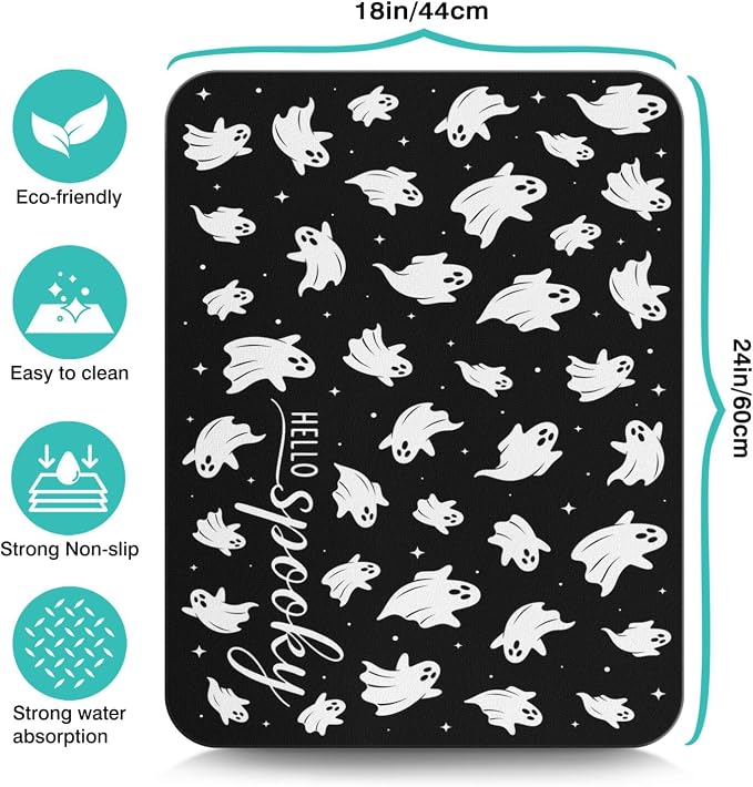 Fun Coffee Mat 24inx18in,Coffee Bar Mat for Countertops,Absorbent Hide Stain Anti-Slip Coffee Bar Accessories Fit Under Coffee Machine Mat,dish Drying Mats for Kitchen