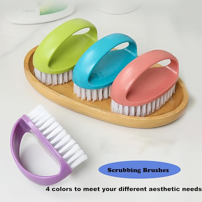Scrubbing Brushes for Cleaning Small Scrub Brush with Nylon Stiff Bristles | 2 Pack Heavy-Duty Scrubber Cleaner Brush Multi-Purpose Cleaning Brush for Bathroom,Showe,Sink,Kitchen,Bathtub,Floor -Compact
