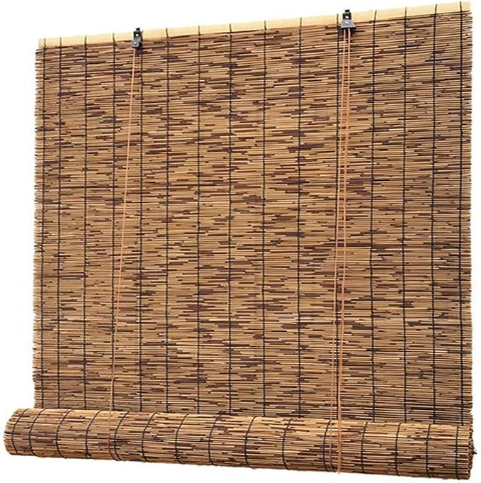 Outdoor Roller Blinds, Retro Bamboo Roll-Up Shades Anti-UV And Waterproof, Bamboo Blinds For Indoor/Outdoor Porch Privacy, Lifting, Sun Protection 18" 24" 36" 48" 56" 60" 72"W, Cordless ( Size : 46x72