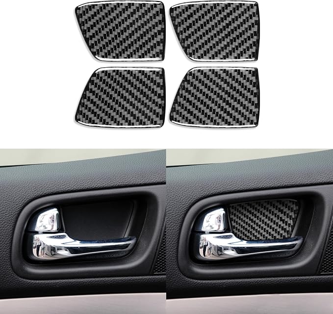 Real Carbon Fiber Trim for Infiniti Accessories | for G35 G37 G25 Q60 Q40 2007-2015 S X Sedan Inner Door Pull Bowl Cup Cover Interior Thick Overlay Decal