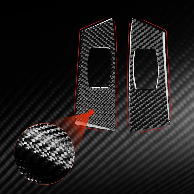 Rear Window Lift Trim Decals Fit for Toyota 4Runner(N210) 2003-2009 | for SR5/Sport Edition/Limited | Real Carbon Fiber | Rear Door Window Switch Control Cover | Self-adhesive