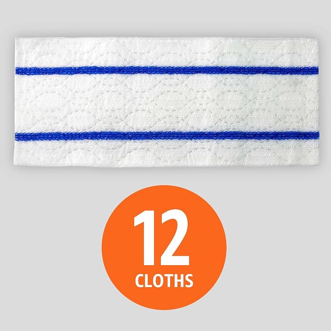 Amazon Basics Wet Mopping Cloth Refills, Floor Cleaning, Fresh Scent, 12 Count (Fits Swiffer Sweeper Mop Heads)