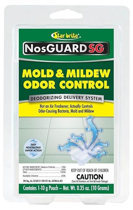 STAR BRITE Mold & Mildew Odor Eliminator - 10 Grams - ClO2 Gas Generator - Powerful Chlorine Dioxide Vapor - Long-Lasting Odor Control - Ideal for Homes, Boats & Commercial Spaces (122010)