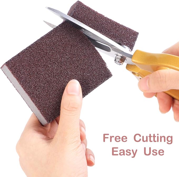 Krisler 8pc Carborundum Sponge Nano Emery Sponges Caspian Stone Pot Clean Brush Rust Eraser Grit Scouring Pads Pot Cleaning Pads with Carborundum Washing Kitchen Cleaner Tool(thickness-1inch)