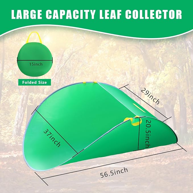 UQM Leaf Collector, Portable Pop Up Leaf Bags, Foldable Leaf Pick Up Tools | Reusable Yard Garden Bags for Leaves Lawn Trash, Patent Number D1005635
