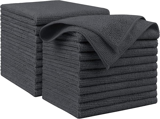 AIDEA Microfiber Cleaning Cloth Grey 20PK, Microfiber Towels for Cars, Premium Car Cloths, Dusting Cloth Lint Free Cleaning Rags for SUVs, House, Kitchen, Window, Workshops,11.5"×11.5"