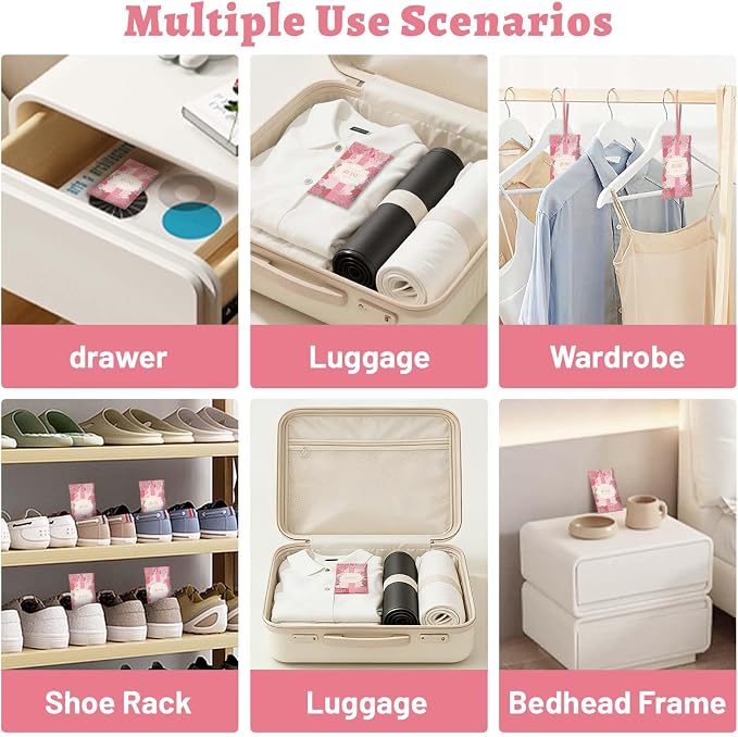 STRN Scented Sachets for Drawer and Closet, Rose Scent 14 Pack for Home | Long-Lasting Sachets, Small Space Air Freshener for Wardrobes