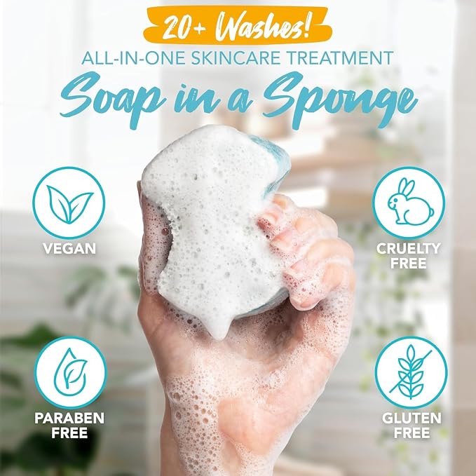 Spongables Pedi Scrub Foot Exfoliating 20+ Wash Sponge, Clean & Fresh, 3 Count