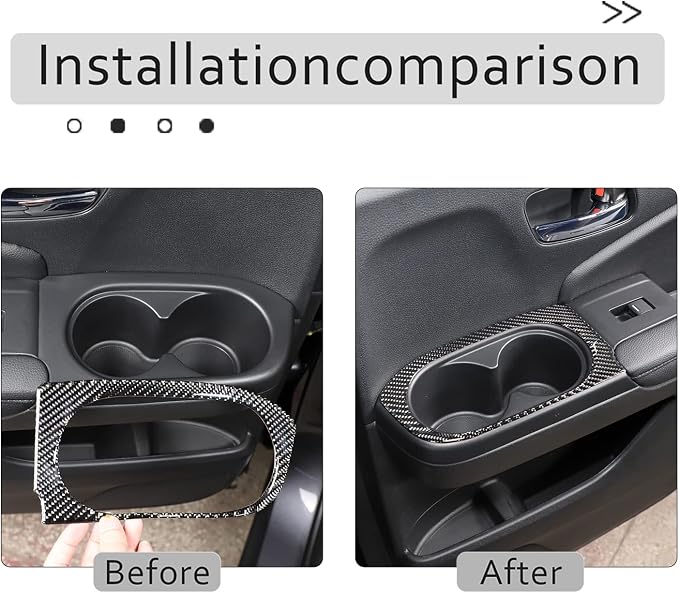 Door Armrest Panel Cup Holder Trim Frame Sticker for Honda Pilot 2016-2022/Ridgeline 2017-2023/Passport 2019-2023, 2rd Row Rear Seat Cup Holder Trim Cover (2rd Row Cupholder Trim Frame)