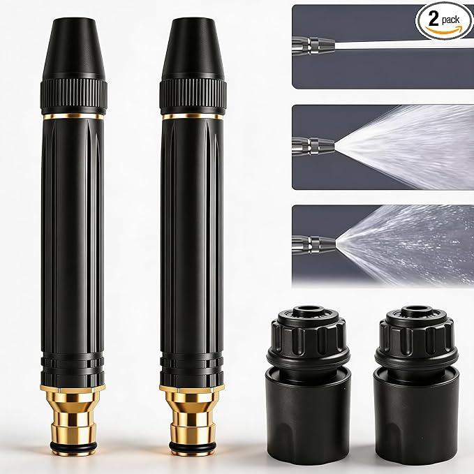 Powerful High-Pressure Water Gun for Car Cleaning, Home Portable Handheld | 2Pcs adjustable jet for . Leak-proof design with tight seal, durable for car washing, garden watering and outdoor cleaning.