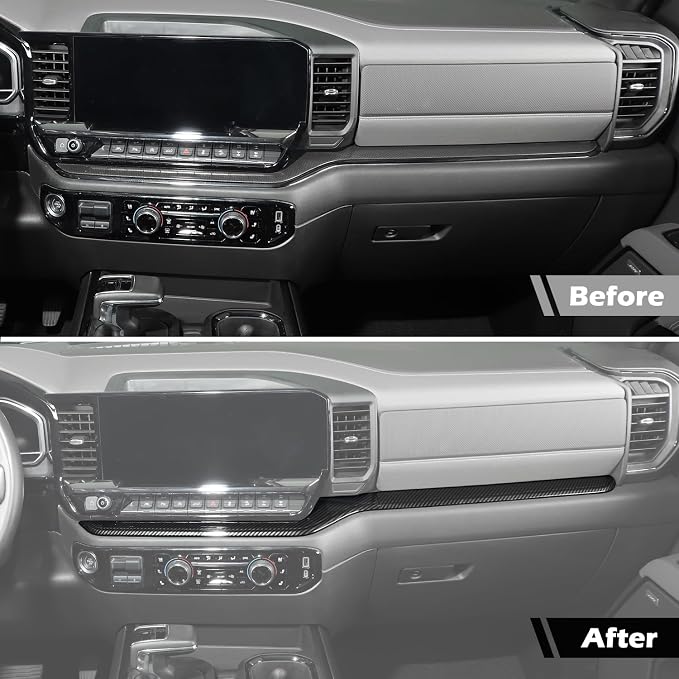 RT-TCZ for Silverado Dashboard Panel Trim Compatible with Chevy Silverado 2022 2023 Carbon Fiber Interior Accessories 2pcs