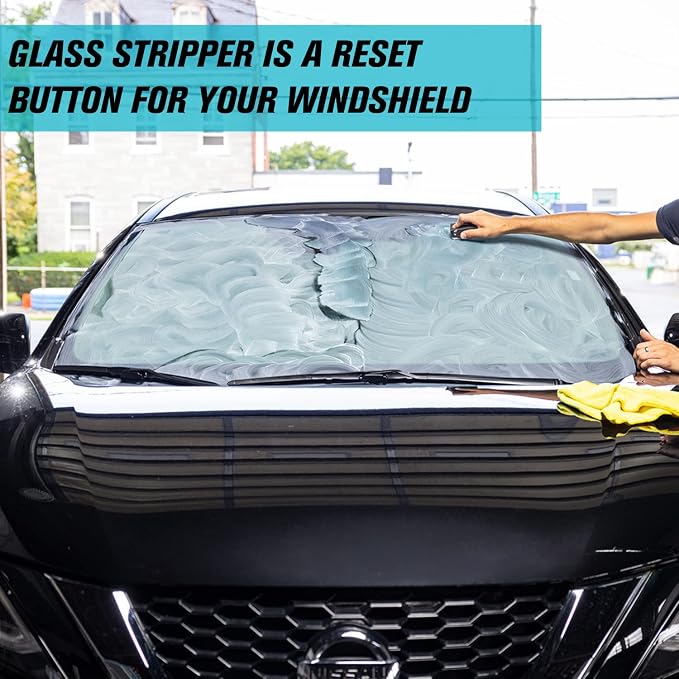 Invisible Glass 91411 Glass Stripper – Hard Water Spot Remover – Strips Coatings, Waxes, Oils & Road Film – Preps Windshields for Rain Repellent & Ceramic Coating, 4 Fl Oz (Pack of 2)