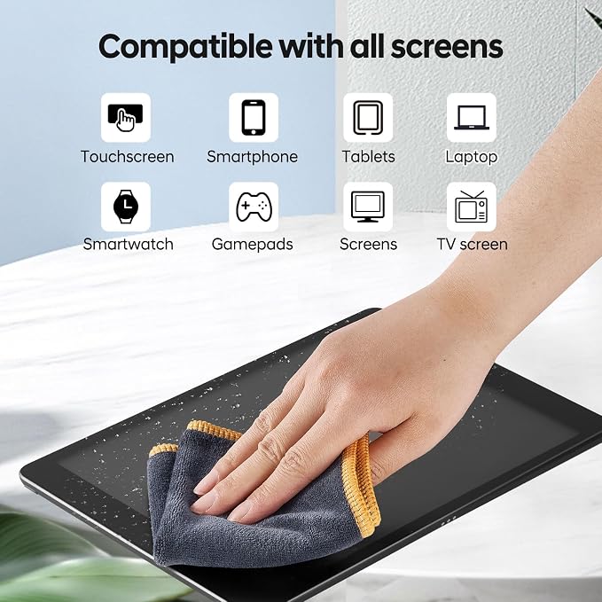 Screen Cleaner Spray Kit (2X) - TV Screen Cleaner Spray and Microfiber Cleaning Cloth, Computer Screen Cleaner for LCD LED OLED TV, Car, Smartphone, iPad, Laptop, iPhone, MacBook (2 Pack)