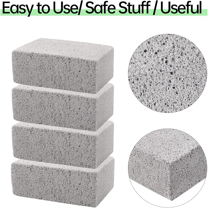 8 Pack Grill Brick & Griddle Stone Cleaning Block, Pumice Stone for Cleaning Oven, Stove, BBQ Grill, Commercial Grade Cleaner for Cookers, Frying Pans, Racks, Flat Tops
