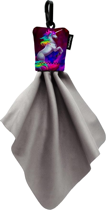 SPUDZ Classic Microfiber Lens Cleaner – Clip-On Pouch, Washable – for Binoculars, Scopes, Glasses, Screens | Classic | Vibrant Unicorn, 6 x 6 Inch