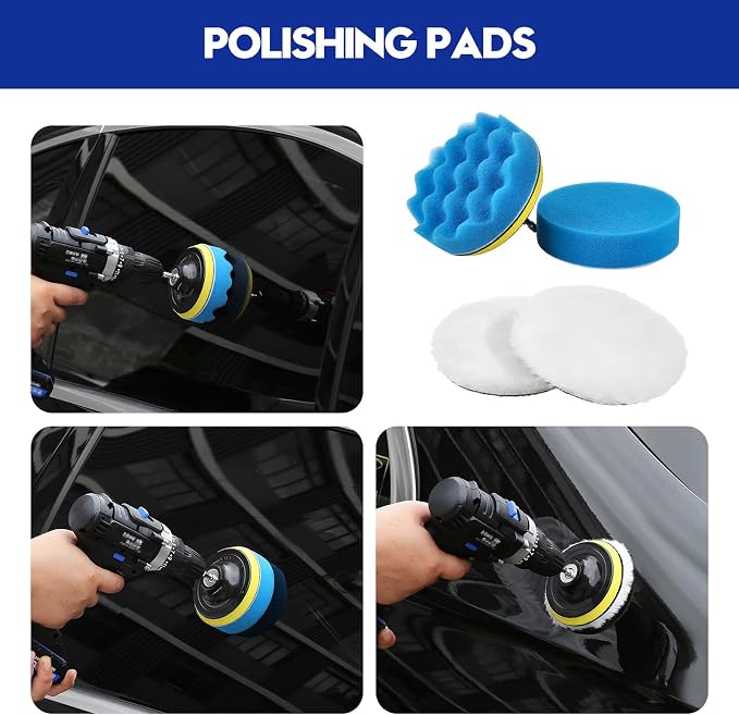 Qydipclin 29Pcs Car Detailing Kit, Car Detailing Brush Set, Car Wash Cleaning Kit, Car Detailing Brushes, Professional Car Care Kit for Interior Exterior Wheels, Blue