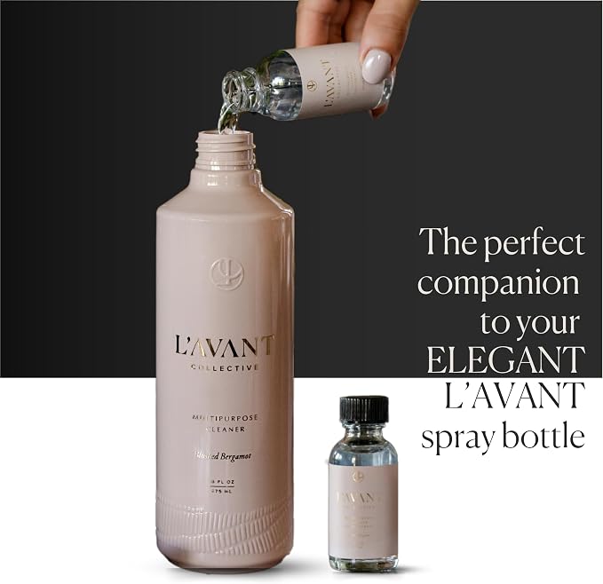 L'AVANT Collective Luxury Multipurpose Surface Cleaner Concentrate | All Purpose Cleaning Spray Refill, Plant-Based & Non-Toxic | Makes 16 Fl Oz, EPA Safer Choice | 1 Fl Oz | Blushed Bergamot