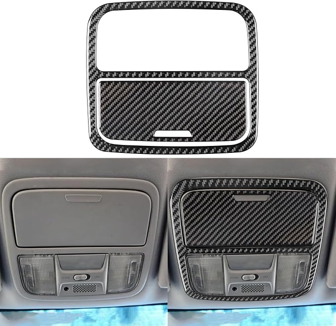 Real Carbon Fiber Trim for Honda Accord Accessories | for 2003 2004 2005 2006 2007，Roof Map Reading Light Panel Cover，Interior Dash Panel，Thick Overlay Sticker Decal