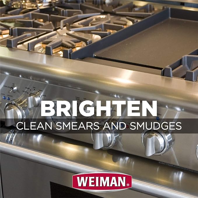 Weiman Stainless Steel Cleaner and Polish - 17 Ounce (6 Pack) - Non-Toxic Protects Appliances from Fingerprints and Leaves a Streak-Less Shine for Refrigerator Dishwasher Oven Grill