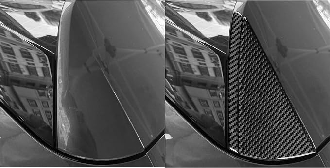 Carbon Fiber Rear Side Window Decals Fit for Audi A3 8Y S3 2021-2025 | Rear Side Window Cover Rear Wing Triangle Trim | Accessories | Self-adhesive