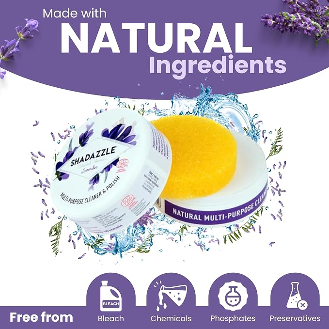 Shadazzle Natural All Purpose Cleaner and Polish – Eco friendly Multi-purpose Cleaning Product (10.58 Ounce (Pack of 1), Lavender)