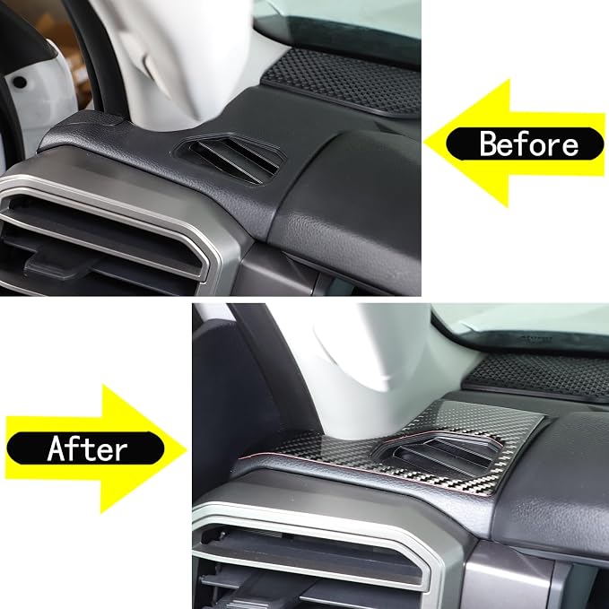 Car Dashboard Side Air Outlet Panel Trim Sticker Fit Toyot@a Tundra/Sequoia 2022-2024 Car Center Console Dashboard Side Air Vent Outlet Air-Conditioner Wind Frame Cover Protection Sticker Accessories