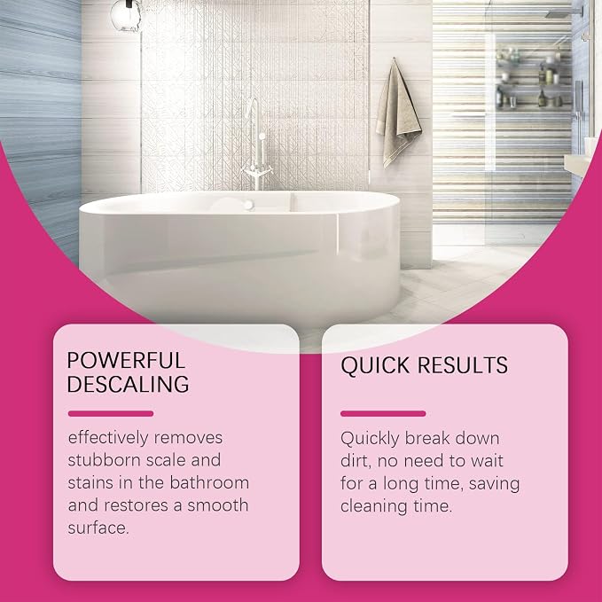 Gefanly Bathroom Cleaner, 20 Fl Oz Powerful Pink Bathroom Cleaner Spray, Bathrooms Descaler Foam Cleaners for Sink Tub Floor Tile (2pcs)