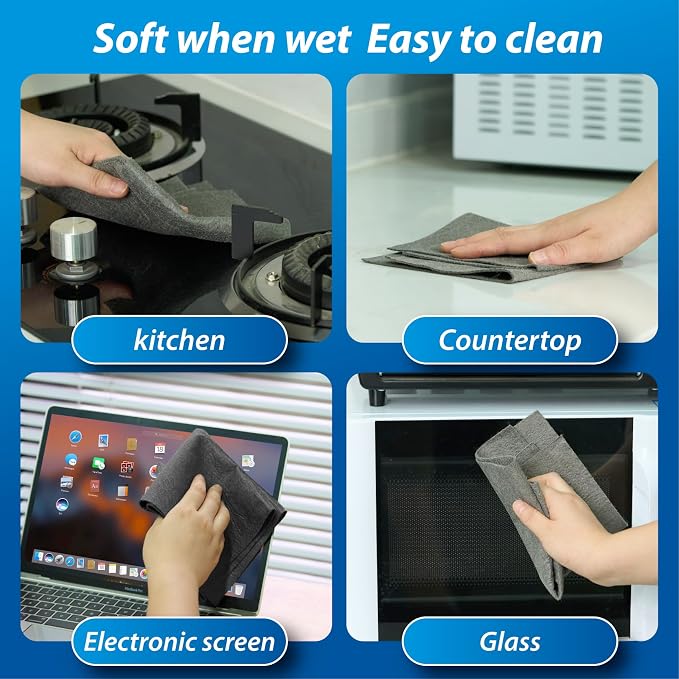 Thickened Magic Cleaning Cloth for Glass,5Pcs Lint Streak Free Microfiber Cloth Reusable, Cleaning Rags Wipes for Windows, Cars, Mirrors