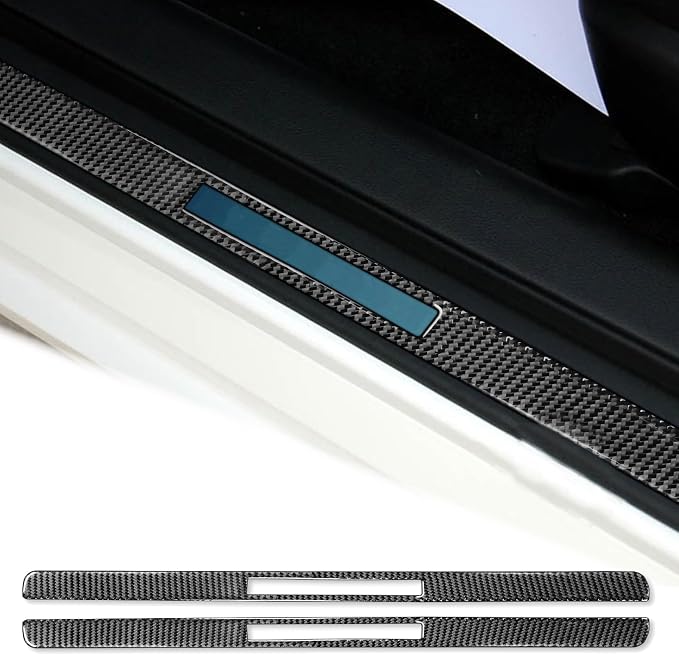 Real Carbon Fiber Trim for Infiniti Accessories | for G35 G37 G25 Q60 Q40 2007-2015 X S Sedan Door Sill Scuff Plate Guard Sills Interior Thick Overlay Decal