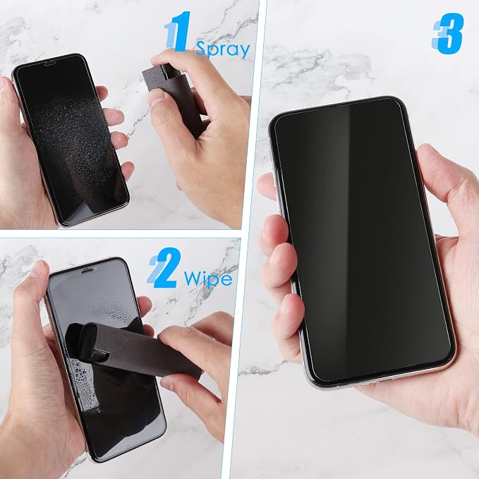 AKARY Screen Cleaner - All in One Touchscreen Mist Cleaner, Fingerprint-Proof for Phones, Pads, Laptops & Monitors (Black) (Screen Cleaner (Black))