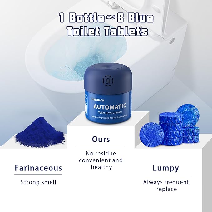Toilet Bowl Cleaner, Automatic Long Lasting Continuous Toilet Bowl Cleaners, Bathroom Cleaner Prevent Stain Build Up Deep Clean,3 Bottles Septic Safe Toilet Bowl Tablets in Bottle Eucalyptus Scent