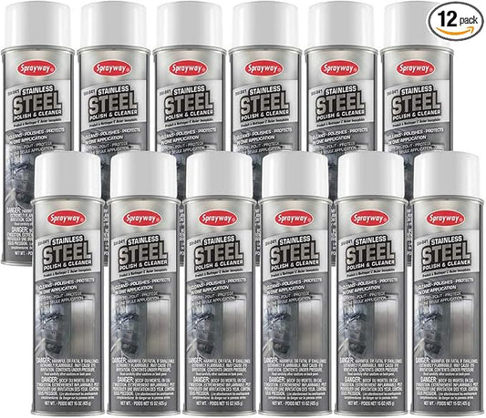 Sprayway SW831-12PK Stainless Steel Polish and Cleaner, 15 oz, Pack of 12