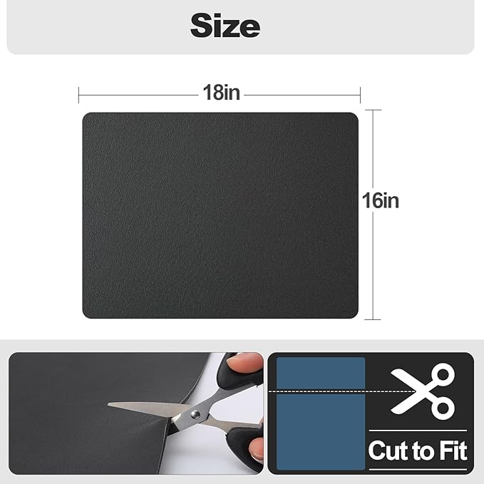 Ecotrim - Dish Drying Mat for Kitchen Counter | Coffee Bar Mat for Countertops | Heat Resistant Drainer Mat with Non-slip Rubber Backed | Hide Stain Kitchen Absorbent Draining Mat | Black 16"x18"