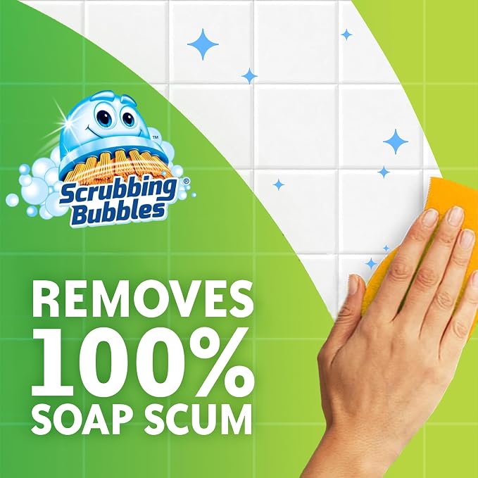 Scrubbing Bubbles Bathroom and Shower Cleaner Disinfectant Spray, Bathroom Grime Fighter, Citrus Scent, 32oz (Pack of 2)