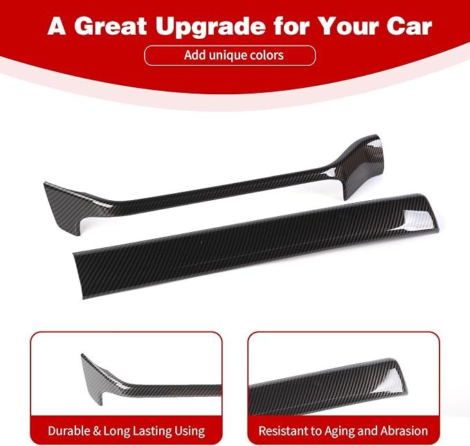 for Silverado Center Console Dashboard Panel Trim Cover Carbon Fiber for Chevy Silverado 2022 up Carbon Fiber Grain Interior Accessories 2pcs
