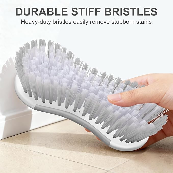 SetSail Multi-Purpose Scrub Brush of 2 Pack, Gray | Stiff Bristles Cleaning Brush with Non-Slip Grip Heavy Duty Scrub Brushes for Cleaning Bathroom Kitchen Tile Bathtub Sink