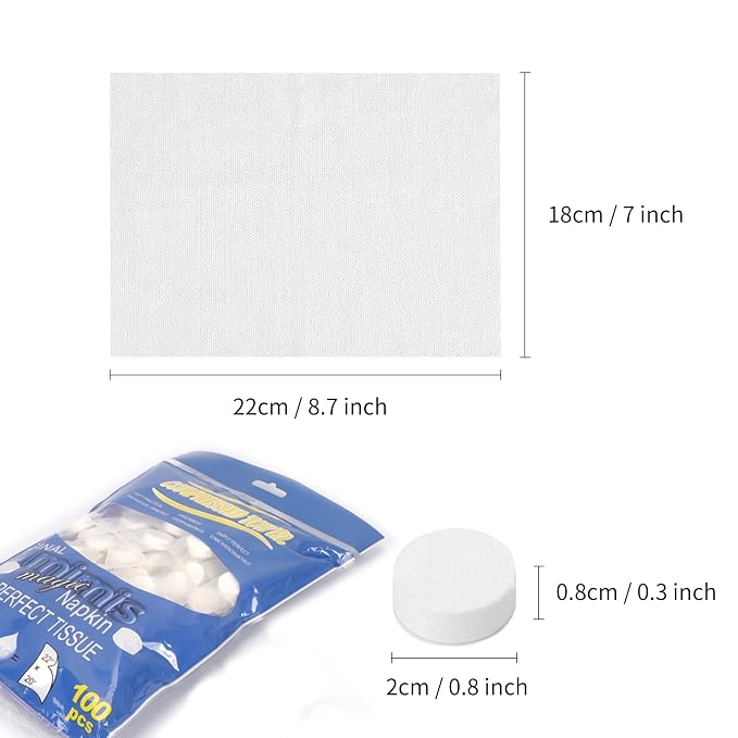Classycoo Compressed Towel 100 PCS Mini Tablets Disposable Portable Face Towel Cotton Coin Tissue for Travel, Camping, Hiking, Sport, Home Hand Cloths&Other Outdoor Activities (Blue)