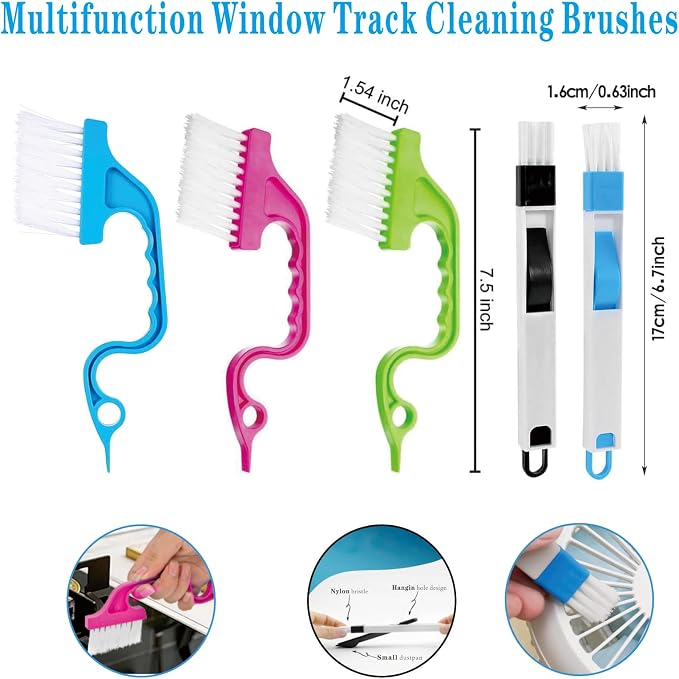 14 Pcs Crevice Cleaning Brush, Corner Brush, Screen Cleaner Brush, Cleaning Tools for Housekeeping, Garbage Disposal Cleaner Brush, Window Track Cleaning Tools, Kitchen