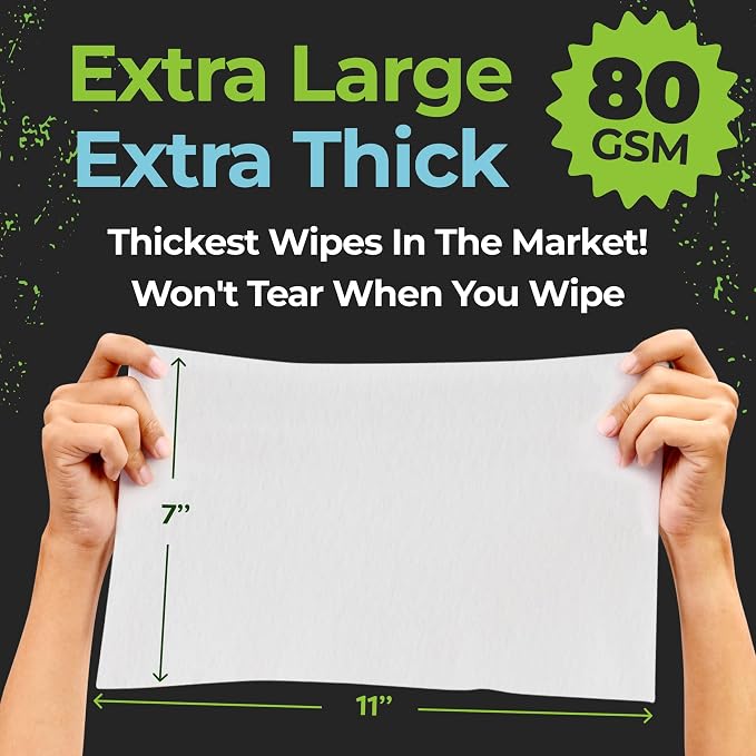 Camping Essentials - Body Wipes for Camping Adults Bathing No Rinse - 50 XL Deodorant Bathing Shower Wipes For Men Women - Disposable Washcloths & Personal Cleansing - Travel, Workout