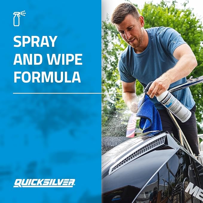 Quicksilver Spotless Shine for Marine Boats and Outboard Engines, RV and Powersports, 32 oz.