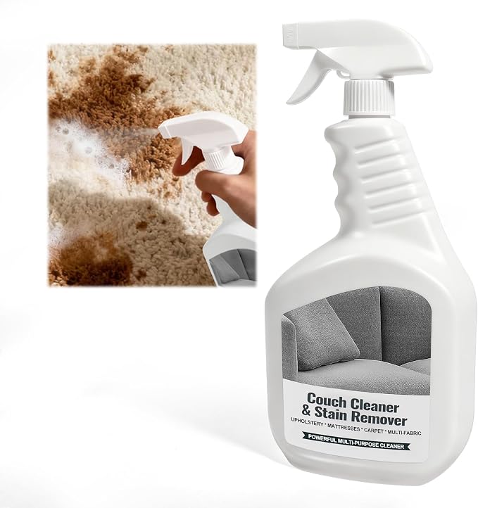 Couch Stain Remover Spray: Multi-Surface Upholstery Cleaner | Pet-Safe Non-Toxic Quick-Drying for Fabric Sofas Carpet Furniture Couches & Car Interiors