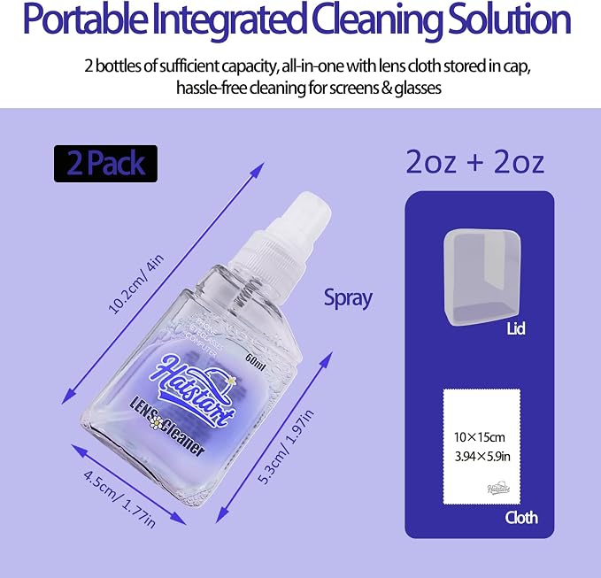 2 Pcs Car Screen Cleaner, Blue | Electronic Touch Screens Cleaning Kit, For LCD Display TV Laptop Computer Tablet PC Flat Screens