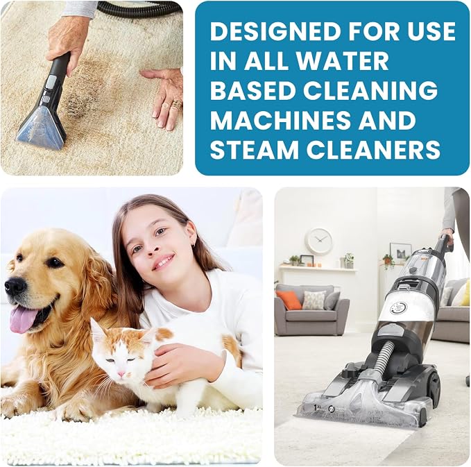 Carpet Cleaner Shampoo - MADE IN USA - Concentrate Carpet Cleaner & Deodorizer - Pet Stain And Odor Remover - Rug Extracting Shampoo, Upholstery, and Machine Use - Fresh Scent (128 Fl Oz)