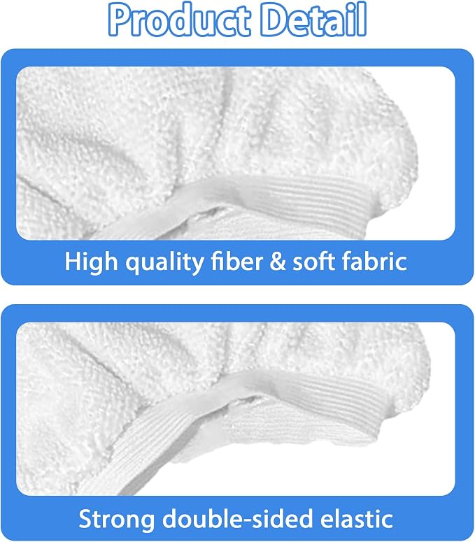 Reusable Steam Mop Pads Set, 4 Pack Steam Mop Pads & 4 Universal Microfiber Cloths, Compatible with True & Tidy STM-500, STM-700 Steam Mops, Washable Pads for Floor Cleaning, Scrubbing and Caring