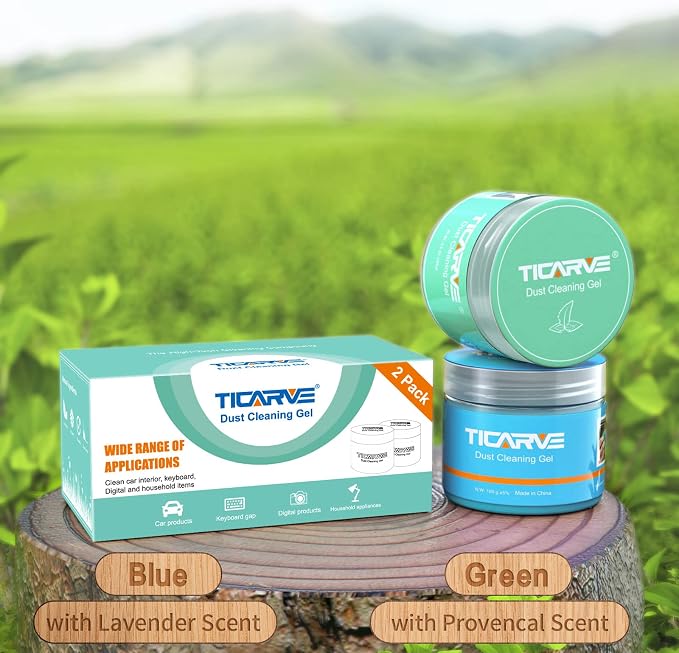 TICARVE 2Pack Cleaning Gel for Car Putty Car Slime Cleaning Car Detail Putty Tools Car Interior Cleaner Automotive Car Cleaning Kits Keyboard Cleaner Blue Green (320g/11.2oz) | Car Interior Cleaner Car Slime Cleaner Automotive Sticky Car Cleaner Keyboa...
