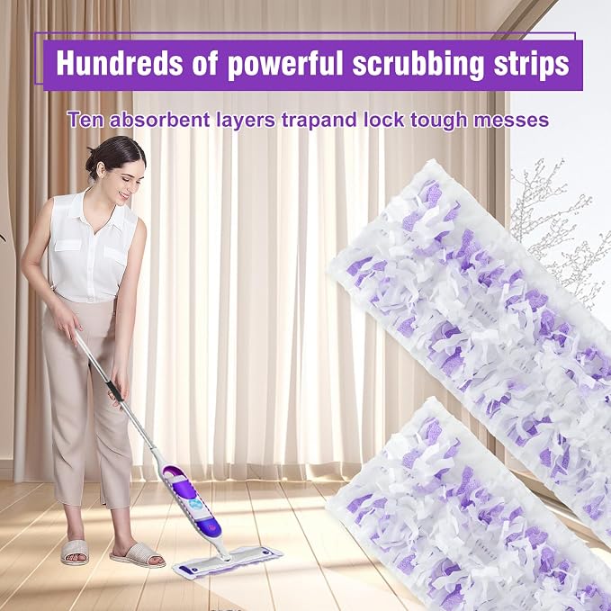 40 Pack Disposable Power Mop Refills Pads Compatible with Swiffer Power Mop | Spray Wet Pads Refill,Wet and Dry Use，Disposable Spray Mopping Pads Refills for Multi-Surface Floor Cleaning